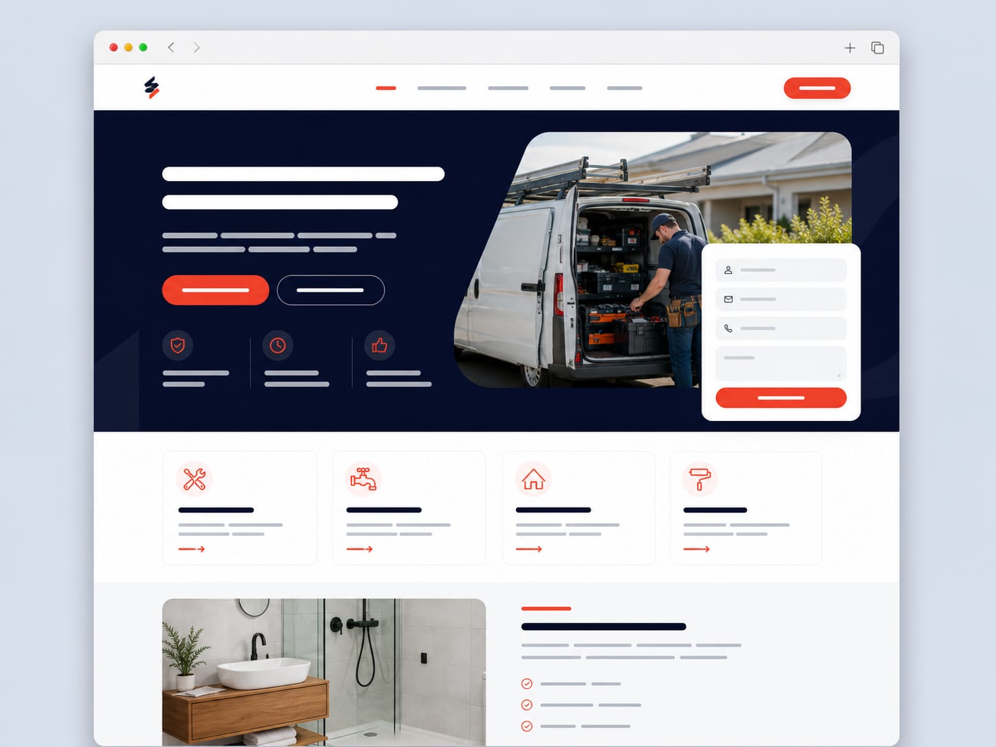 Fast launch small business website mockup